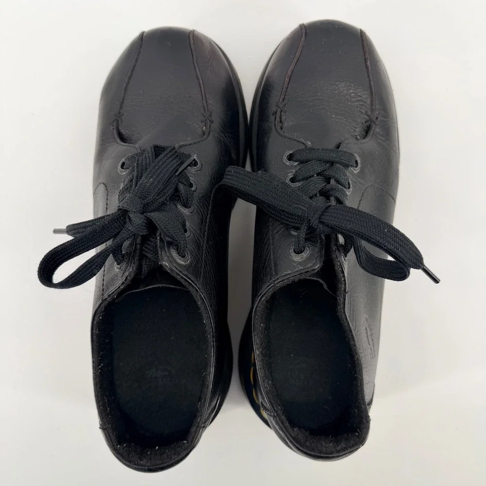 Dr. Martens Platform Square Toe Oxford Black Leather Shoes Unisex Men 8‎ Women 9